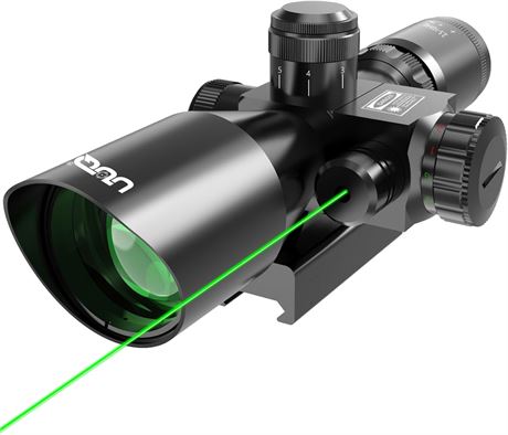 UUQ Lunette 2,5-10x40 mil-dot rouge/vert + laser rouge/vert, montages 20