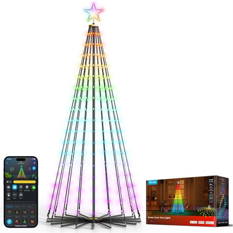 Govee Guirlandes lumineuses pour sapin, 1,8 m, 316 RGBIC, IP67, app, 82 modes