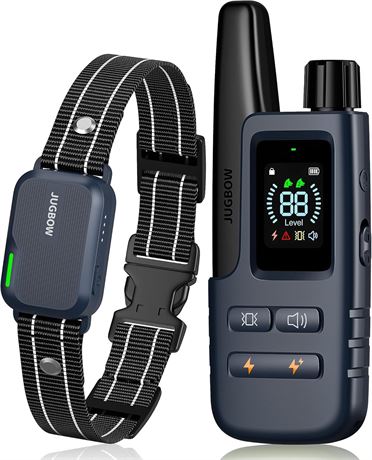 Jugbow Dog Shock Collar with Remote, 3300ft Waterproof Training Collar Blue