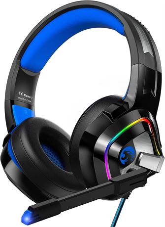 ZIUMIER Gaming Headset for PC, PS4, PS5, Xbox, Noise Cancel Mic, Surround Sound