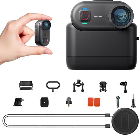 Apexcam K80 Thumb Action Camera, 4K POV Body Cam, 64GB, WiFi, 6-Axis EIS