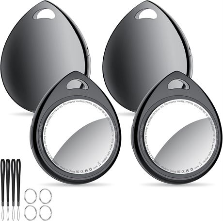 Lot de 4  tiquettes de suivi Bluetooth 5.3 Noires pour Find My, 100 dB
