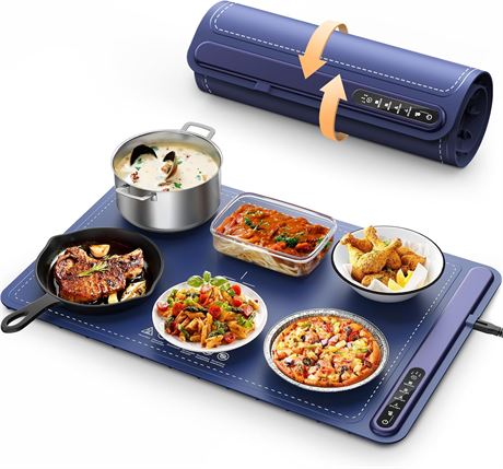 Food Warming Mat - Fast-Heating Silicone Warming Tray with 4 Levels