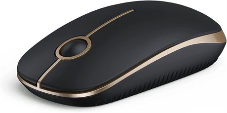 Souris sans fil Vssoplor 2.4G portable PC or et noir avec récepteur USB