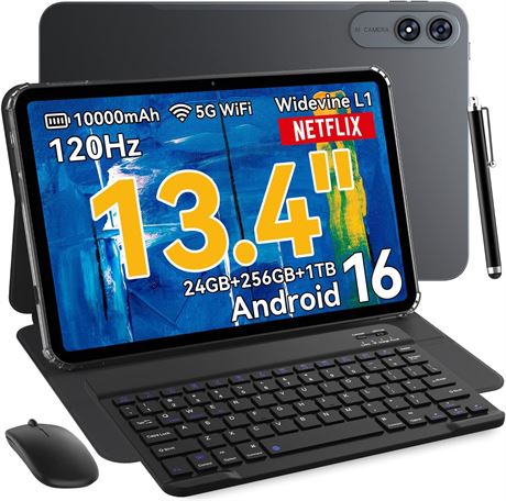 Gemini AI Gaming Tablet 24GB+256GB 120Hz Octa-Core with Keyboard & Stylus