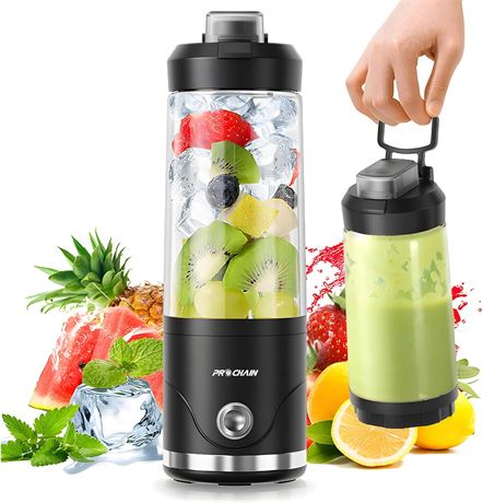 PROCHAIN Portable Blender 22oz Cordless USB Rechargeable Juicer Smoothies