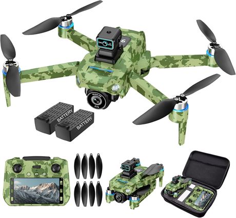 GPS Drone with 5.9in Screen, Dual Camera, 2000mAh Battery, 20-Min Flight