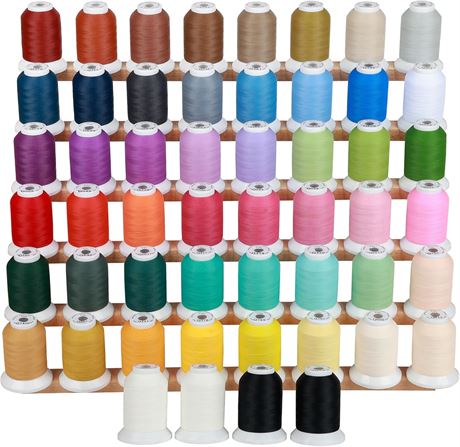 Fil Broderie Mat 100% 52 Bobines 40WT 500M Compatible Machines