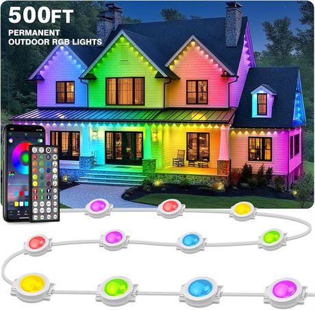 LITSOUL 500ft Permanent Outdoor Lights Waterproof Smart RGB IP67 LED Strip