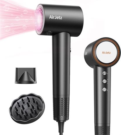 Hair Dryer 160,000 RPM High-Speed Ionic 4T/2S Diffuser - Black