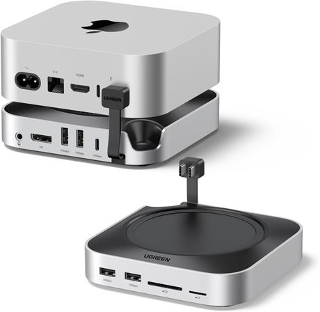 UGREEN Hub Mac mini M4 SSD M.2 NVMe, DP, dual monitor, 4 USB-A, USB-C