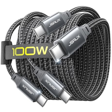 Câbles JSAUX USB-C 100W 2-pack 10ft charge rapide iPhone/Android