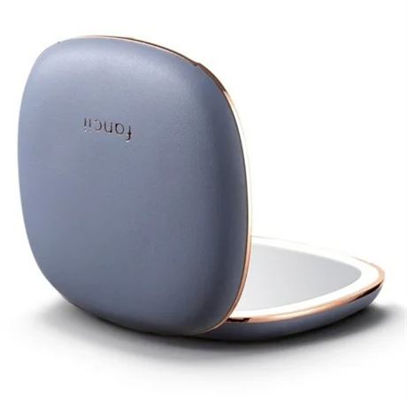 Miroir compact Fancii Mila 2 rechargeable cuir 1x/10x - Bleu