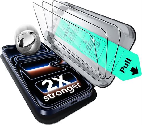 ESR Lot de 3 protections d' cran pour iPhone 17 Pro Max, verre tremp  9H