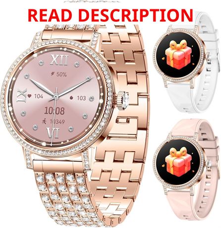 Smart Watch for Women with Diamonds, Bluetooth Calls, 1.27in Screen, Sleep