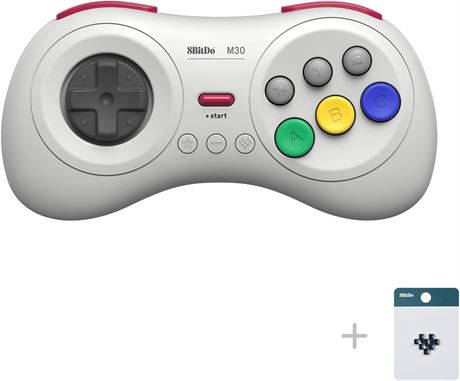 8BitDo M30 Wireless Bluetooth Controller (White)
