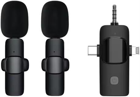 3-in-1 Wireless Lavalier Mic for iPhone/iPad/Android - USB-C, 7h Battery