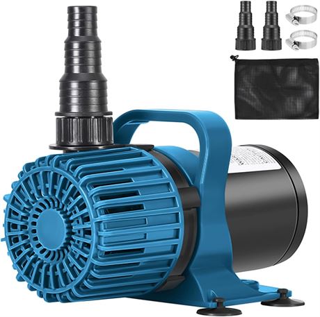 TONGCHANT 1600GPH 100W Pond Pump, 180  Adjustable Flow, Quiet Fountain Pump