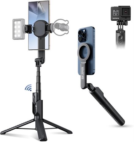 Perche selfie magnétique trépied 104cm iPhone 16-12 télécommande