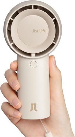 JISULIFE Mini Turbo Handheld Fan, 4000mAh, USB Rechargeable, 5 Speeds