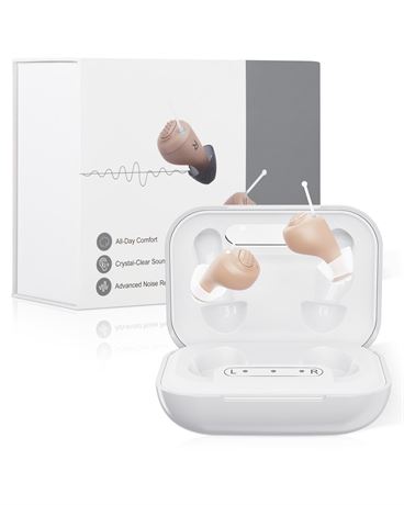 AOLIGI OTC Hearing Aids with Noise Reduction, 5 Levels, Invisible In-Ear