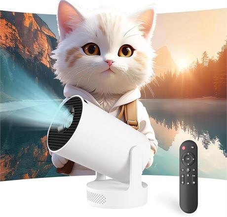 Mini WiFi/BT Projector, 40-200" Outdoor Movie 4K/1080p, 180  HDMI/USB