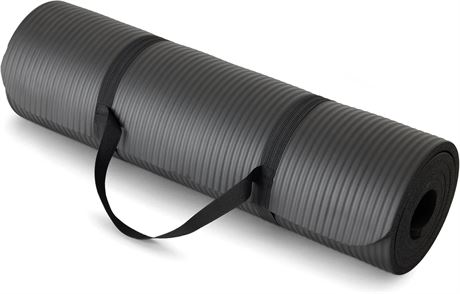 Amazon Basics Yoga Mat, Extra Thick, with Carrying Strap