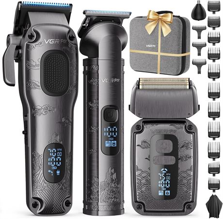 VGRPRO Hair Clippers & Trimmers for Men, Waterproof, Cordless, 4-Speed