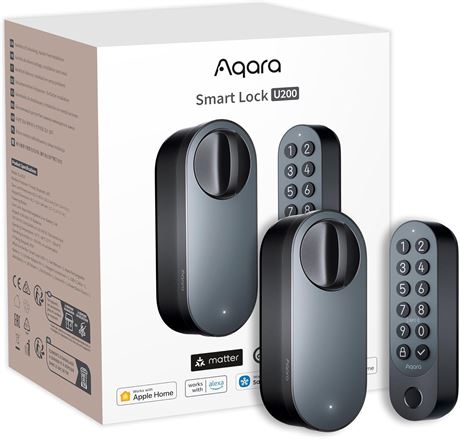 Aqara U200 Smart Lock, Fingerprint Keypad, Matter over Thread, Home Key