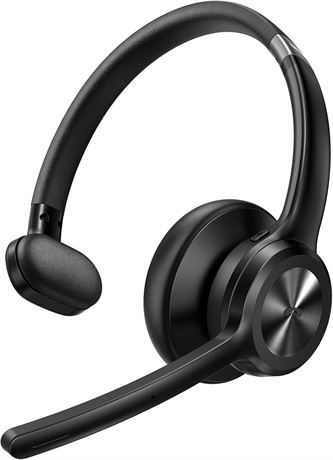 TECKNET Trucker Bluetooth Headset with Mic, AI Noise Cancelling, 60H Battery