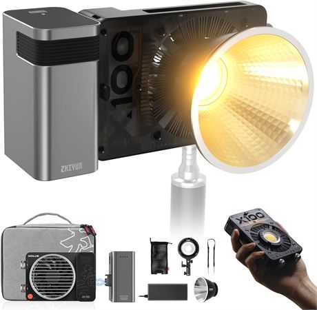 Zhiyun MOLUS X100 V2 LED Light, 100W, 2700 6500K, CRI95+ TLCI97+, Bluetooth