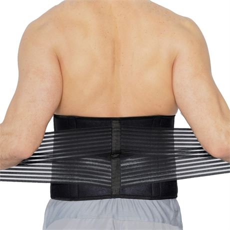 NeoTech Care Neoprene Back Brace - Adjustable Lumbar Belt (Black XXXL)