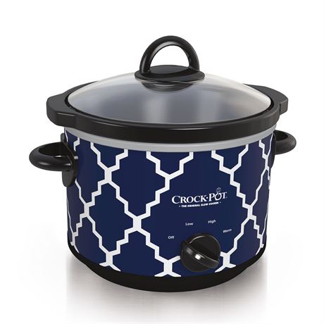 Crock-Pot 3-Quart Manual Slow Cooker Blue White