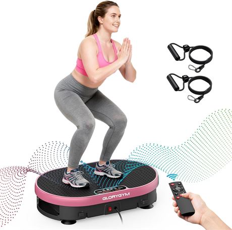 Vibration Plate Exercise Machine with Resistance Bands, 120 Speed Levels