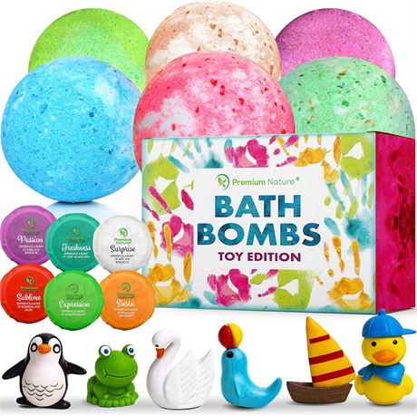 Boules de bain enfants Nature avec surprises jouets cadeau bain moussant bio