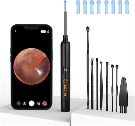 Nettoyeur de c rumen avec cam ra IP67, 8 pi ces, HD pour iOS/Android, Noir