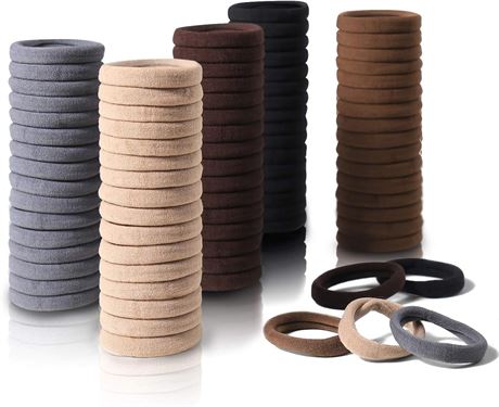 Élastiques à Cheveux Naturels 100 PCS, Pour Cheveux Épais, Sans Couture