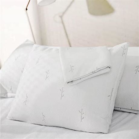 FeelAtHome 20x30” Cooling Bamboo Pillow Covers, Waterproof, Pack of 2