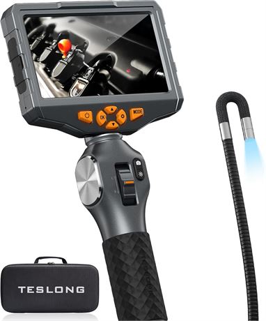 Teslong 5" Two-Way Articulating Borescope, 0.33" Probe, LED Lighting