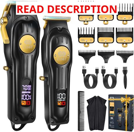 CIICII Tondeuse Cheveux Homme Pro Kit Sans Fil Rechargeable USB Ajustable