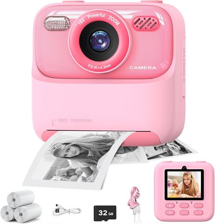 Appareil photo instantané enfants Masterbee, vidéo HD 1080p