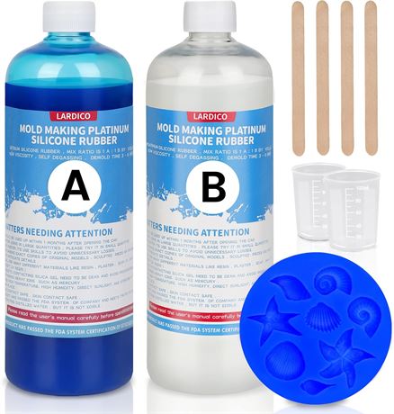 Silicone Mold Making Kit, 15A Liquid Silicone Rubber, 1:1 Mixing, 35.2 oz