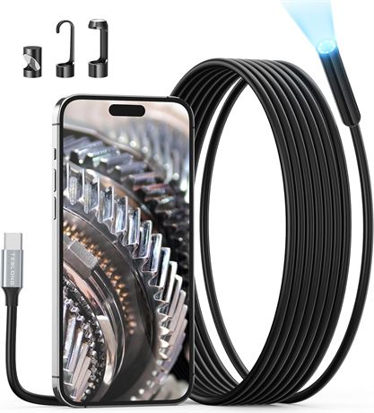 Teslong Cam ra endoscope USB-C, 3 m, flexible et  tanche, iPhone/Android