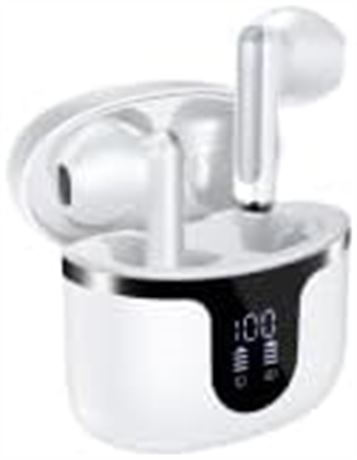 Wireless Earbuds, Bluetooth 5.3 Stereo, 50h Playback, LED Display, ENC Mic