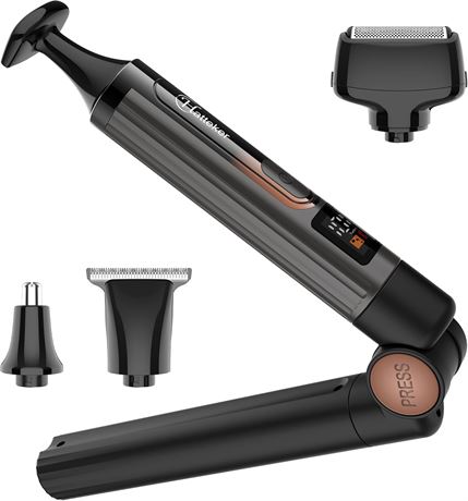 Hatteker Men's Electric Back Shaver & Body Kit, Cordless, LED Display