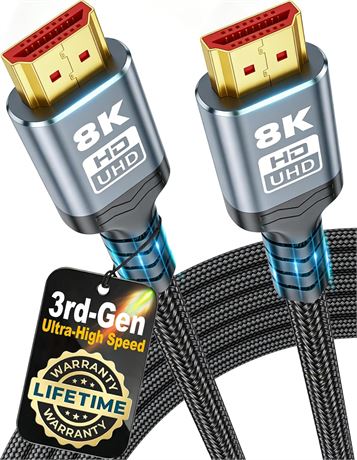 C ble HDMI 2.1 8K@60Hz/4K@120Hz, 48 Gbps, HDCP 2.2/2.3
