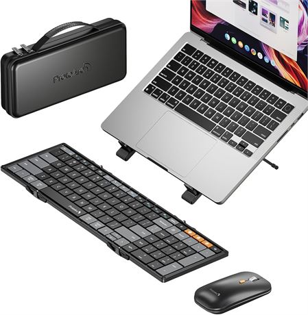 ProtoArc Foldable Keyboard & Mouse, XKM01 CaseUp Bluetooth Keyboard/Mouse