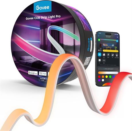 Govee COB LED Strip Light Pro, RGBICW, 9.8ft, Alexa/Google/Matter