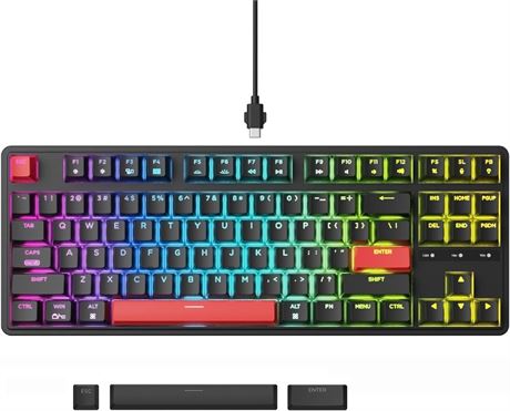 Keychron C3 Pro Wired TKL Mechanical Keyboard RGB Red Switches