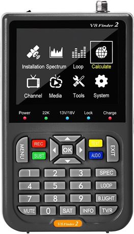 V8 Finder 2 TV Signal Finder Meter, DVB-S/S2/S2X, 3.5" HD Display, 4000mAh